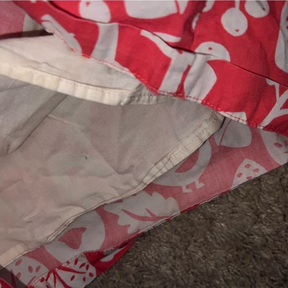 Boden Mini Boden Orange  Lined Dress With Birds Trees Mushrooms Size 2-3 Years - Picture 5 of 8